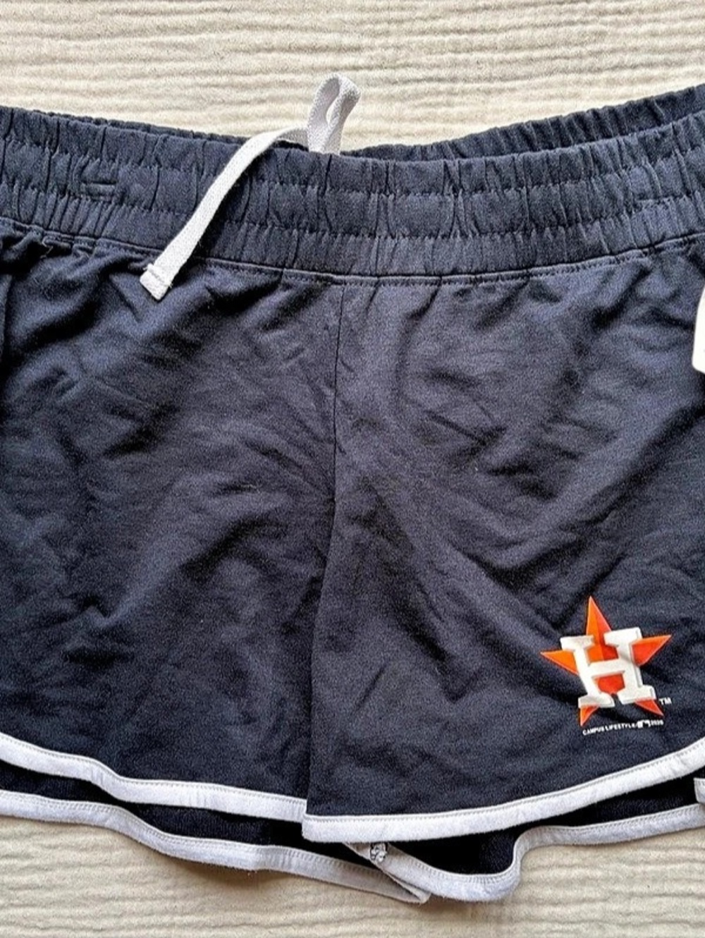 New MLB Houston Astros Fleece Shorts Athletic Shorts in Navy & White Size Large